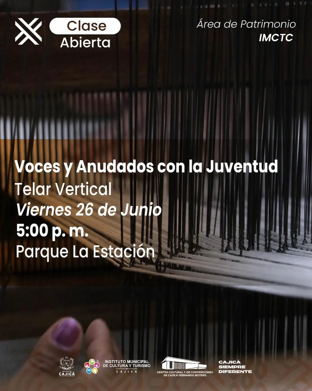 Voces y anudados con la juventud - Telar Vertical